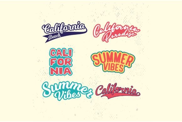 Download Set of Vintage Summer Typography Sticker - Summer typography sticker Collection