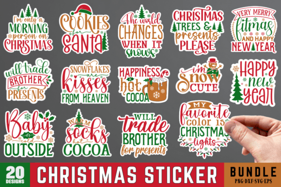 Download Christmas Stickers SVG Design Bundle - Premium Resources