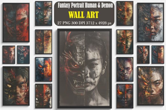 Download Fantasy Portrait Human &amp; Demon Wall Art - Demon Collection