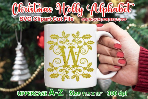 Download Holly Alphabet Monogram SVG Cut Fil - Premium Resources
