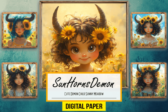 Download Cute Demon Child Sunny Meadow Background - Demon Collection