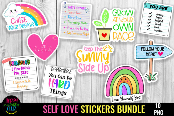 Download Self Love Stickers Bundle I Motivational - Love stickers Collection